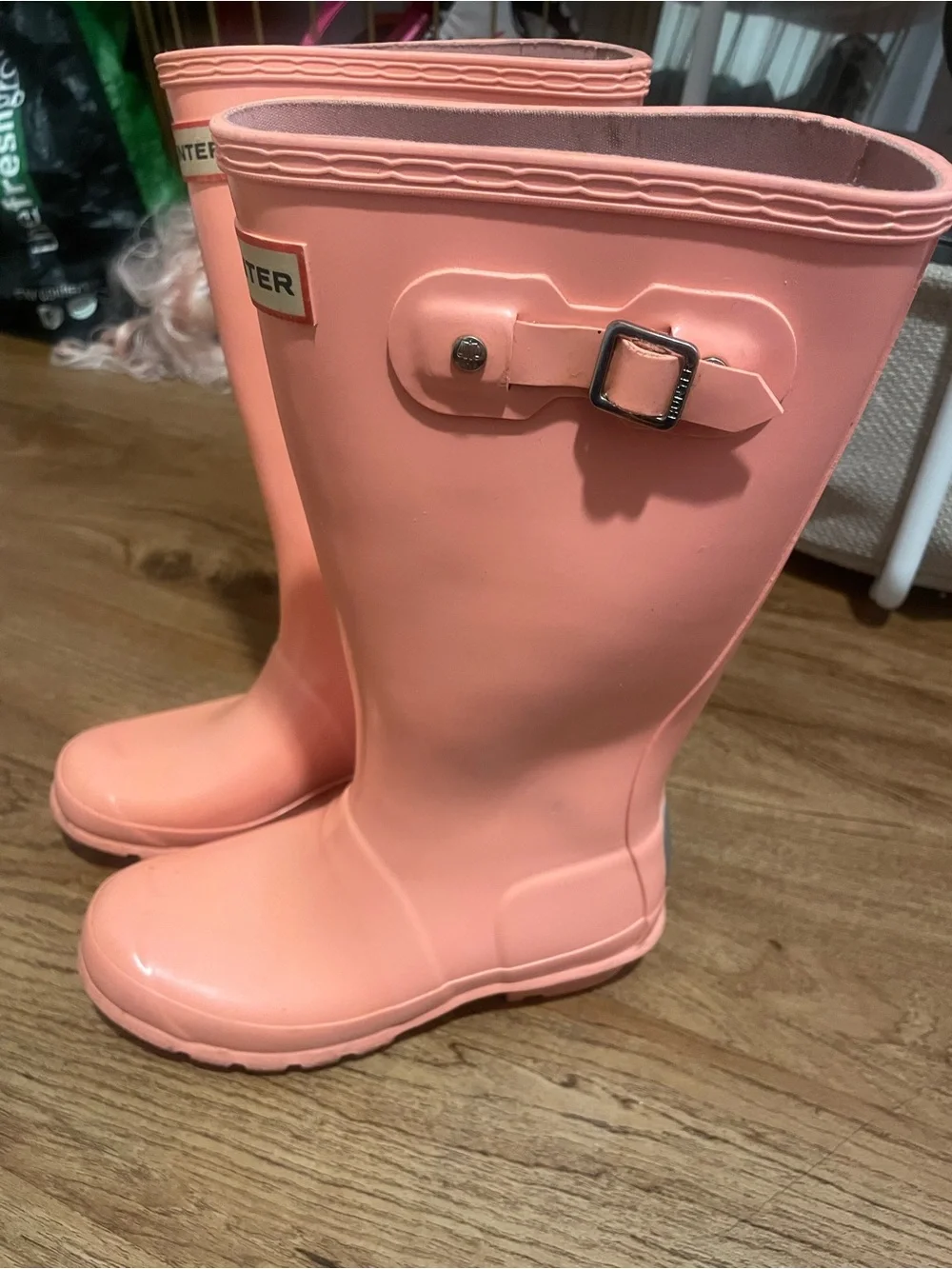 Hunter Kids Coral Pink Tall Rain Boots